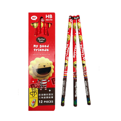 雄獅-170 奶油獅好朋友三角鉛筆(1打裝)1