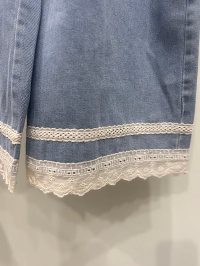 蕾絲下擺水洗褲6