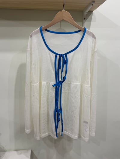 撞色綁帶罩衫2