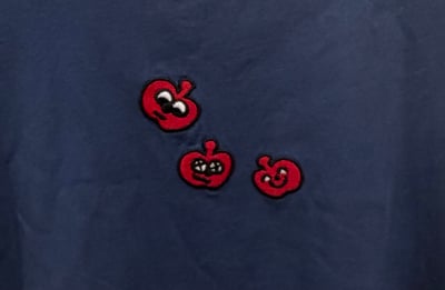 蘋果刺繡踢4
