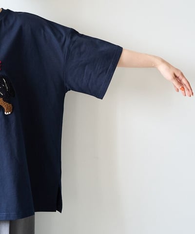 狗狗刺繡踢-藍10