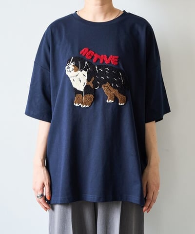 狗狗刺繡踢-藍5