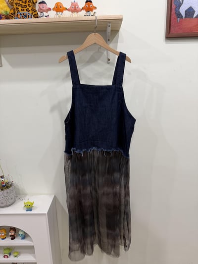 下拼彩紗牛仔吊帶洋5