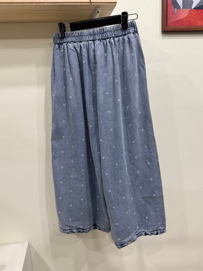 小花木耳邊牛仔寬褲2