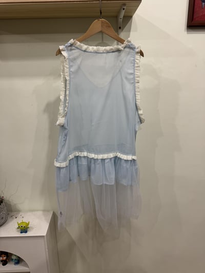 花邊v領拼紗背心5