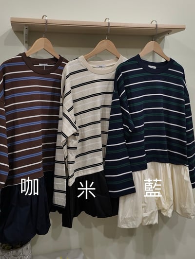 拼接橫條上衣1