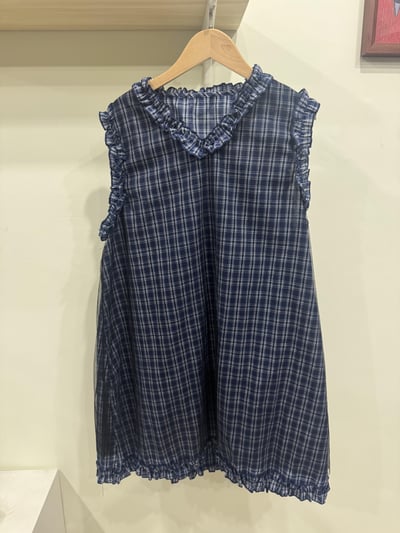 蕾絲紗紗格紋背心2
