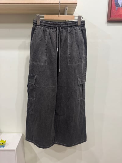水洗抽繩工裝褲3