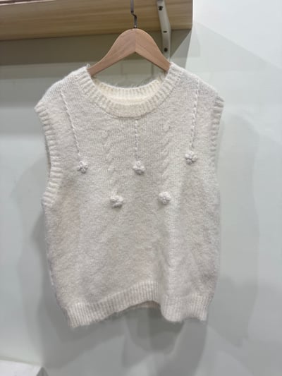 刺繡花花針織背心2