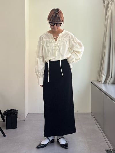 綁帶澎袖襯衫9