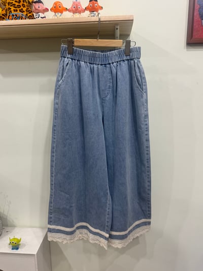 蕾絲下擺水洗褲2