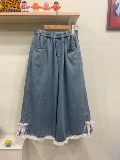 蕾絲蝴蝶結寬褲2