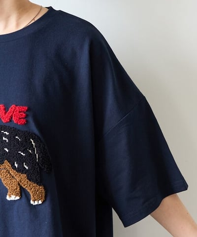 狗狗刺繡踢-藍9