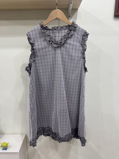蕾絲紗紗格紋背心3