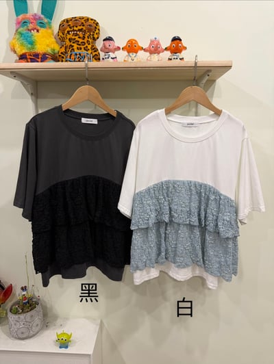 雙層蕾絲拼接上衣1