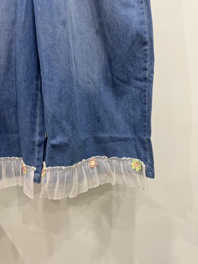 立體小花拼紗牛仔褲3