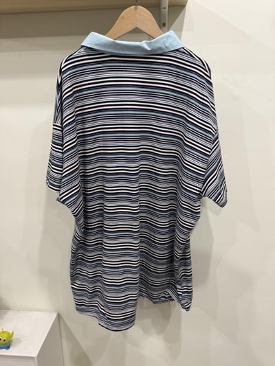 有領撞色橫條衫5