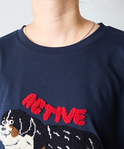 狗狗刺繡踢-藍8