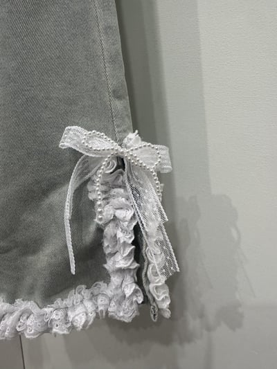 蕾絲蝴蝶結寬褲6