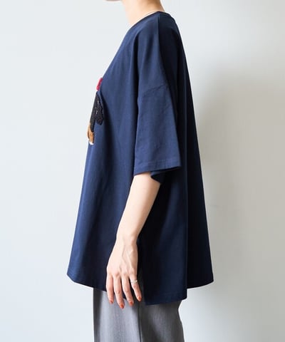 狗狗刺繡踢-藍6