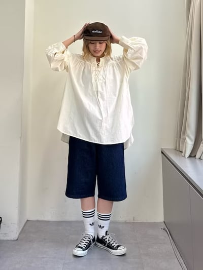 綁帶澎袖襯衫6