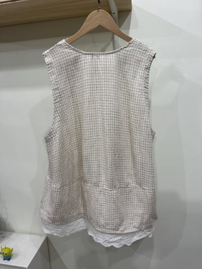 下花邊格子背心3