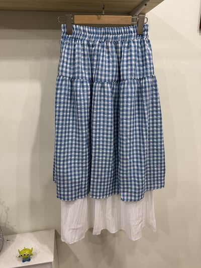 格子拼布長裙3