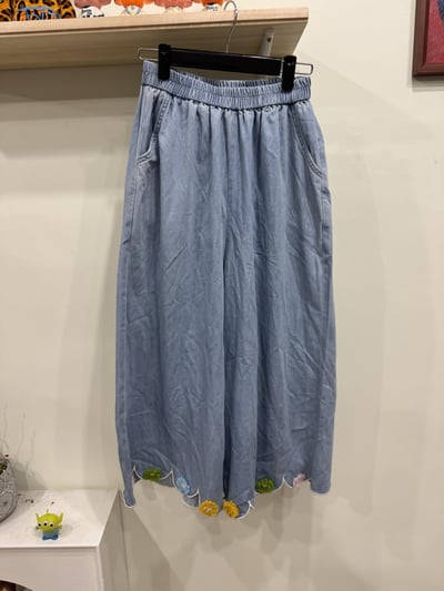 彩色花朵牛仔褲1