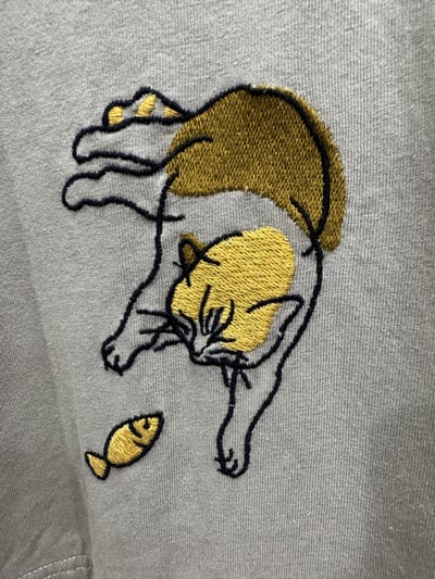 下拼繡布貓貓刺繡上衣4