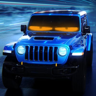 惡魔之眼轎車SUV商務車LED顯示屏汽車裝飾車貼3