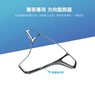 免運 免工資 1CCBZ32G15 W205 W213 碳纖維方向盤飾蓋2