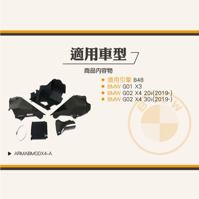免運 免工資 ARMABMG0X4-A G02 X4 碳纖維進氣系統7