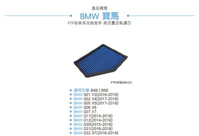 FTPAFBMW-01 B48 FTP 高流量空氣濾芯3