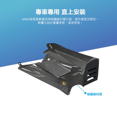 免運 免工資 ARMAAPS660-2 碳纖維亮光漆排氣管飾蓋3