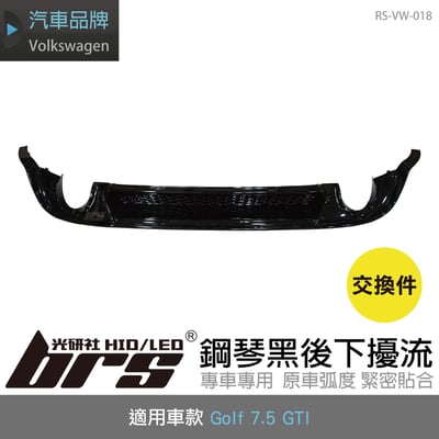 RS-VW-018 Golf 7.5 GTI 專用鋼琴黑後下1