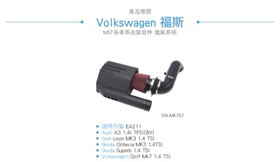 免運 免工資 VW-MK707 Golf MK7 1.4 Tsi MST進氣系統4