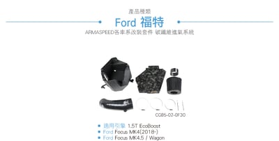 免運 免工資 CG85-02-0F30 Focus 鍛造碳纖維進氣系統3