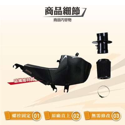 免運 免工資 ARMABMX211-A B48 碳纖維進氣系統7