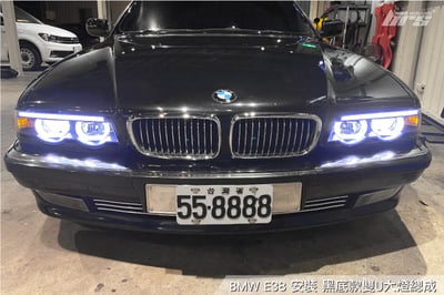 HE-BM-009 E38 雙U大燈總成-黑底款2
