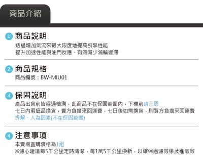 免運 免工資 BW-MIU01 B38 B48 MST 進氣系統7