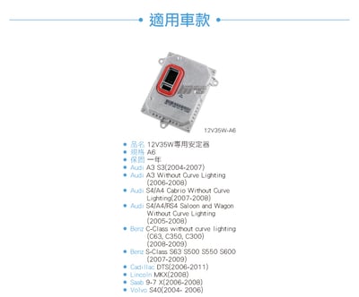 12V35W-A6 12V35W HID專用安定器 A64