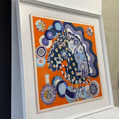 ｜Hermès愛馬仕90方巾｜#A62 懸浮2