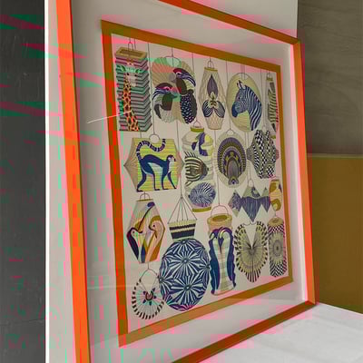 ｜Hermès愛馬仕90方巾｜#A62 懸浮2