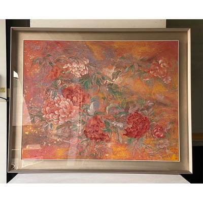 ｜膠彩｜#A92+細內框+壓克力(雙框)2