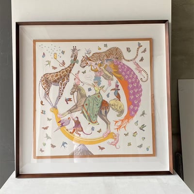 ｜Hermès愛馬仕90方巾｜#A62 懸浮1