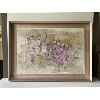 ｜膠彩｜#A92+細內框+壓克力(雙框)1