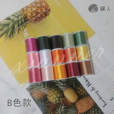 『線人』 光澤線 壓線 電繡 冰絲線 絲光 繡線 電繡 流蘇 精美盒裝 15入 兩色款5