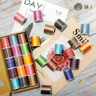 『線人』 漸層 段染線 絲繡線 湘繡線 春仔花 纏花 電繡 繡花線 裝飾線 機繡線 手縫1