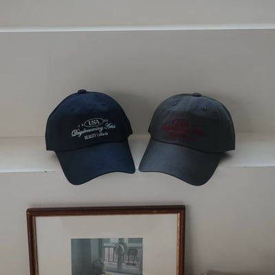 韓國UNI  USA刺繡復古暗色中性棒球帽3