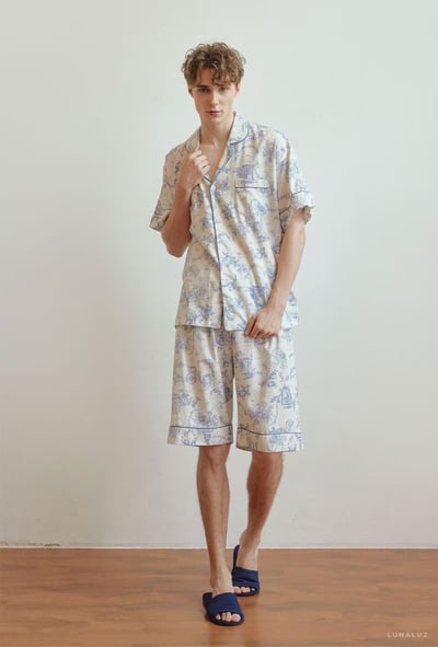 韓國 LUNA 南洋度假蕾絲兩件式短褲情侶睡衣14